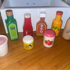 Colorful Wooden Play Kitchen Condiment Set